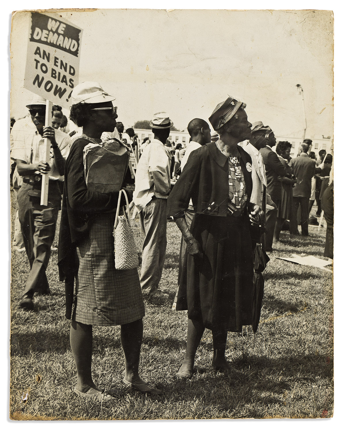 (CIVIL RIGHTS.) Large and apparently unpublished photograph of protesters at the March on Washington.